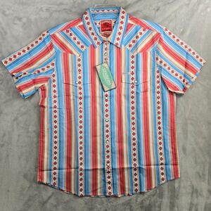 Sendero Provisions Co Real Western Pearl Snap Short Sleeve Shirt Mens XL new